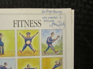 1985 FITNESS Booklet SIGNED by Arnold Roth VG+ 4.5 Health Info Lib. 16pgs