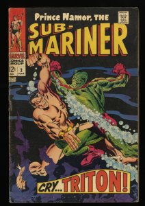 Sub-Mariner #2 VG+ 4.5 Triton Appearance! 1st Inhumans Crossover!
