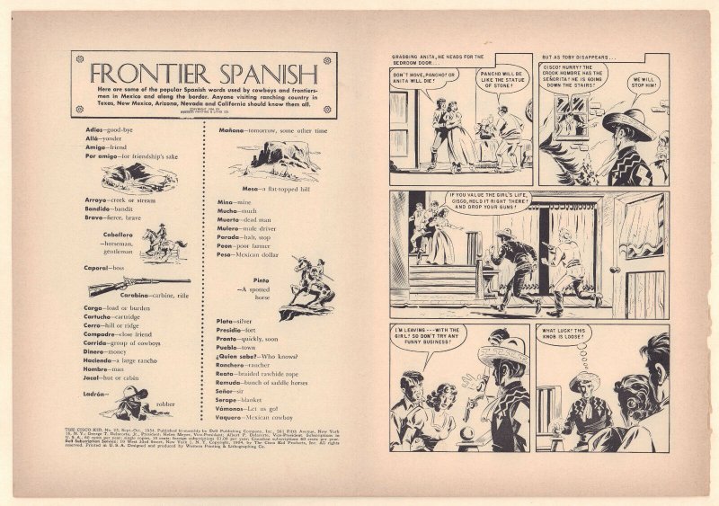 The Cisco Kid #23 Unused Comic Book Cover - DELL (Grade 9.2) 1954