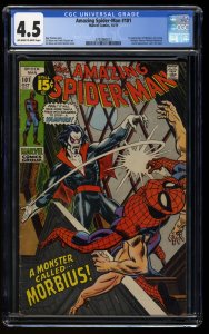 Amazing Spider-Man #101 CGC VG+ 4.5 Off White to White 1st Morbius!