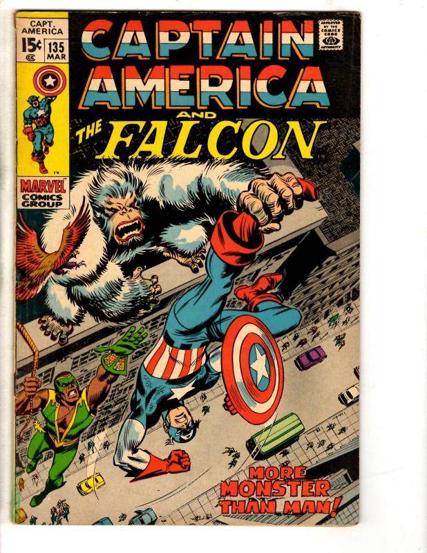 Captain America # 135 VF Marvel Comic Book Falcon Avengers Iron Man Hulk TD1