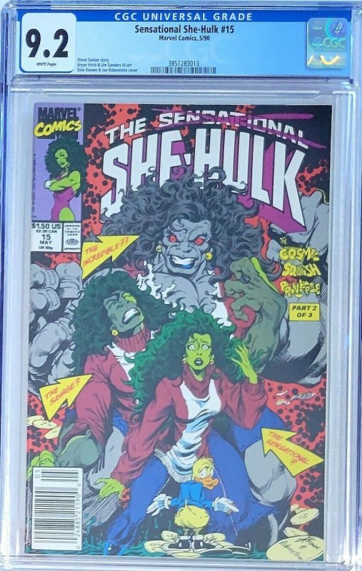 Sensational She-Hulk #15 Marvel 1990 CGC 9.2, 1st Gray She-Hulk, Howard the Duck