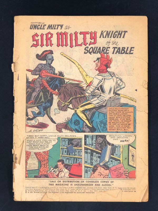 Adventures of Uncle Milty #3 (1951) Sir Milty Knight of the Square Table