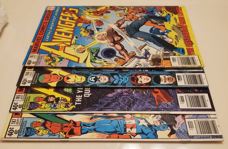 The Avengers - 4 issue lot #183,185,186 & 187 (1978)