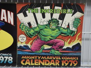 Lot of 8 Marvel Calendars!!!! 1975-1979 with duplicates!!!