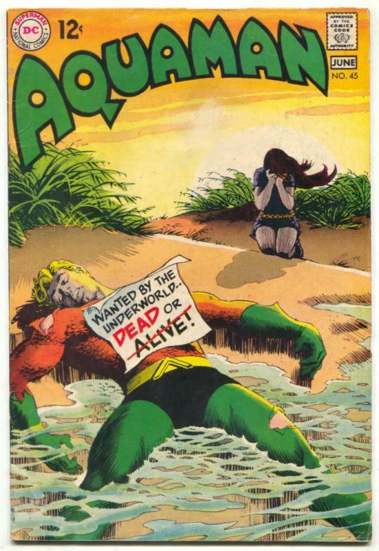 Aquaman #45 1969- Final 12 cent issue- DC comics VG