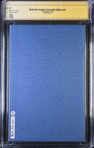 Detective Comics Facsimile (2028) # 31 (CGC 9.8 SS) Signed & Sketch tim Vigil