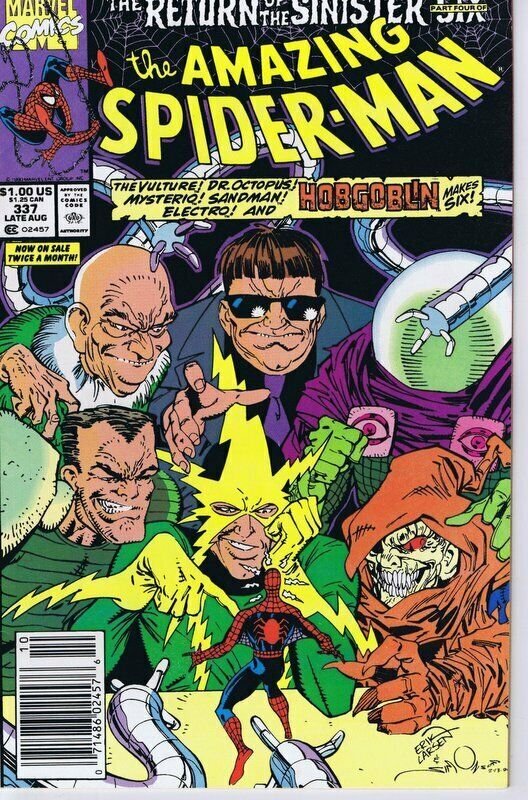 Amazing Spiderman #337 ORIGINAL Vintage 1990 Marvel Comics Sinister Six