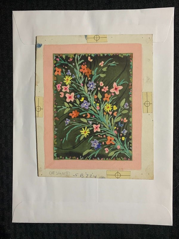 HAPPY BIRTHDAY Colorful Flowers & Green Vines 6.5x8 Greeting Card Art B724