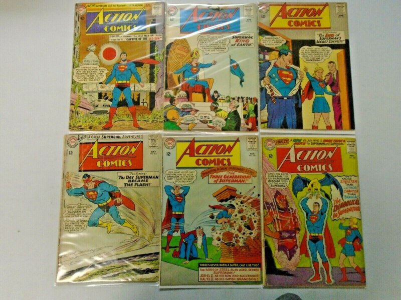 Silver Age Action Comics Lot 12¢ Covers #300-350 11 Diff Avg 3.0-4.0 (1963-1967)