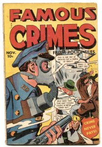 Famous Crimes #14 1949- police tear gas cover VG