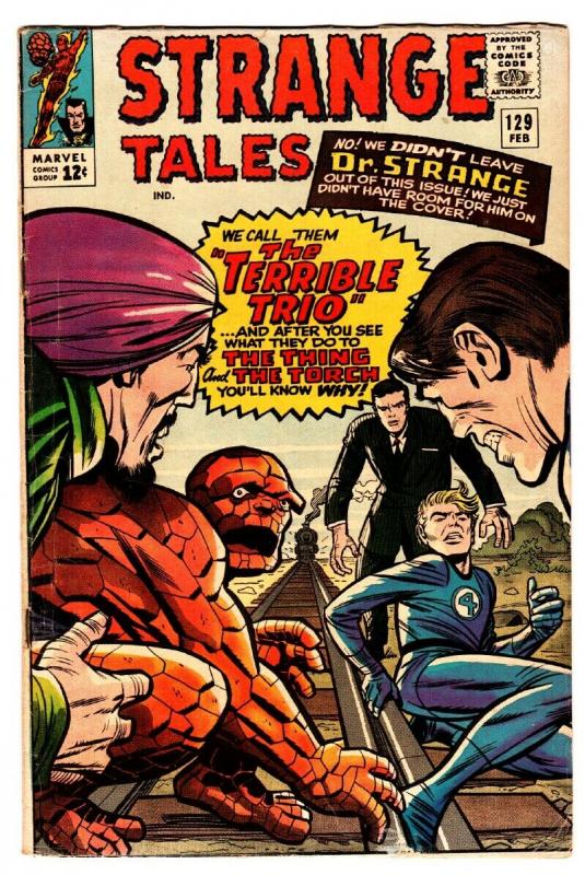 Strange Tales #129 comic book 1965- Human Torch- Thing-Dr Strange Ditko