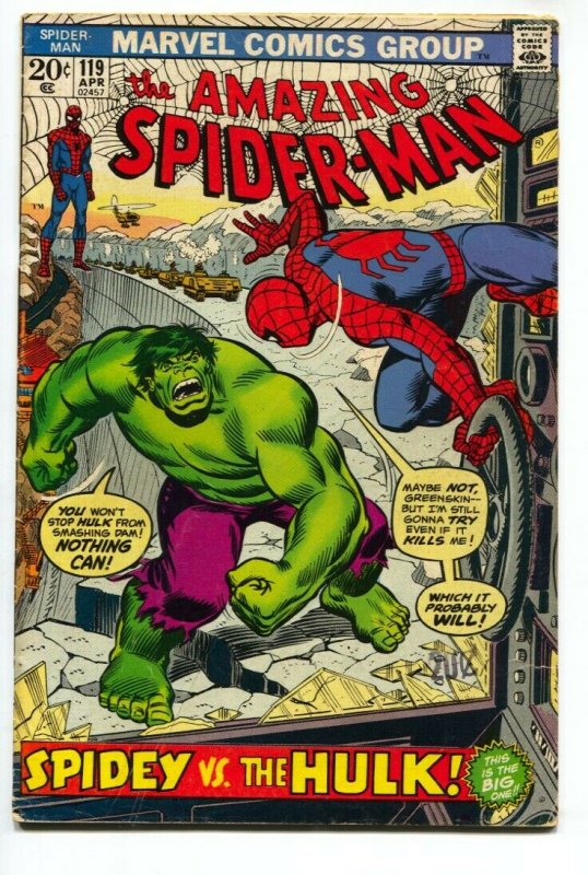 Amazing Spider-Man #119 1973- Hulk battle issue VG