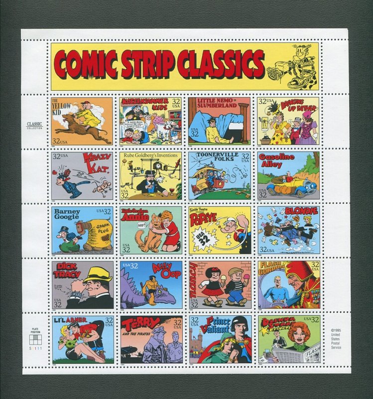 Comic Strip Classics US Postage Stamp Commemorative Sheet  1995