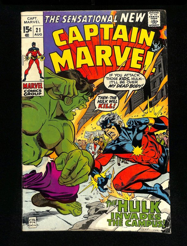 Captain Marvel (1968) #21 Hulk!