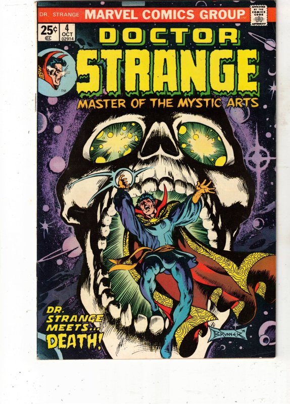 Doctor Strange #4 (1974) Silver Dagger! High-grade! VF+ Frank Brunner Art Wow!