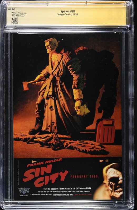 Spawn (1998) # 78 (CGC 9.6 SS) Signed Greg Capullo * Image Comics * Census = 4