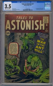TALES TO ASTONISH #27 CGC 3.5 1ST ANT-MAN HANK PYM