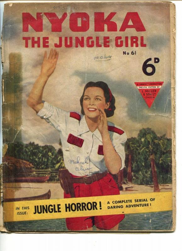 NYOKA THE JUNGLE GIRL #61 1950'S-FAWCETT-PHOTO COVER-BRITISH VARIANT-fr