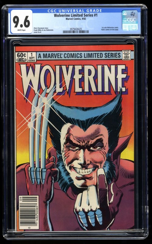 Wolverine (1982) #1 CGC NM+ 9.6 Newsstand Variant Limited Series Frank Miller!