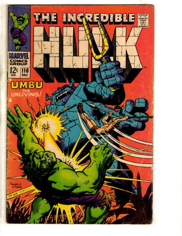 Incredible Hulk # 110 FN Marvel Comic Book Avengers Thor Iron Man Vision JL9
