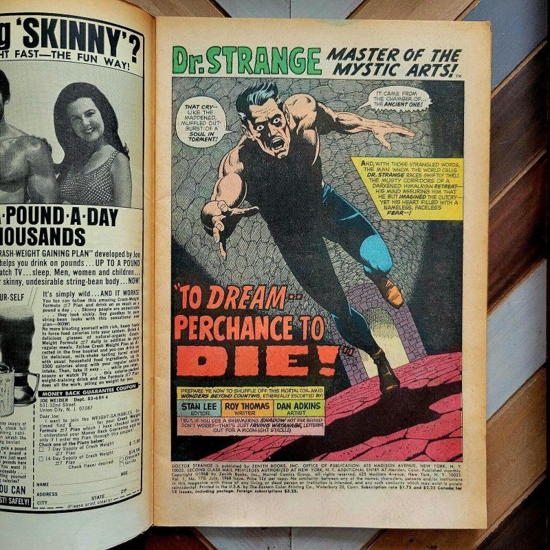 DOCTOR STRANGE #170 VG+ (Marvel 1968) First Cover NIGHTMARE 12-cent Cover ADKINS