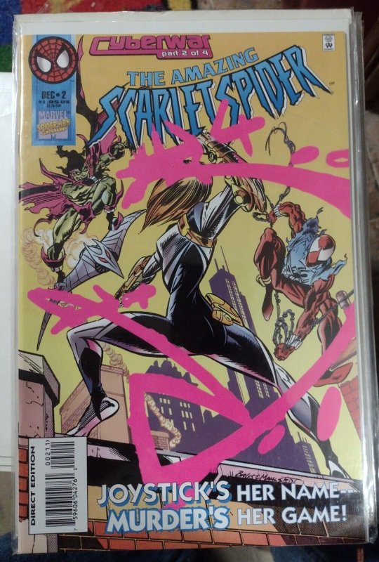 AMAZING  SCARLET SPIDER # 2 1995 MARVEL BAGLEY VARIANT  BEN  REILLY JOYSTICK