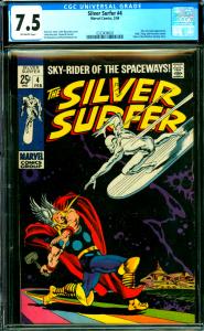 Silver Surfer #4 CGC Graded 7.5 Thor & Loki App. Hulk, Thing, Hercules Cameo