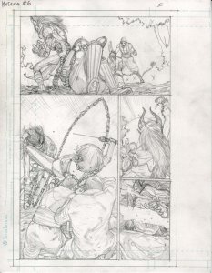 Katana #6 pg 2 DC New 52-Justice League Original Penciled art by ALEX SANCHEZ