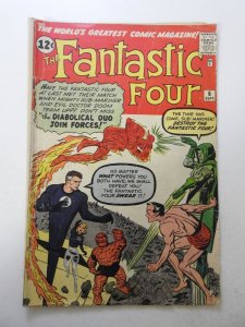 Fantastic Four #6 (1962) GD/VG Condition 2nd App of Doctor Doom! ink fc