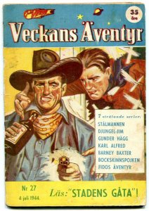 Veckans Aventyr #27 1944-Swedish comic Superman Jungle Jim G-