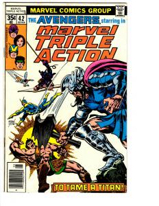 5 Marvel Triple Action Comic Books # 40 41 42 43 44 Avengers Thor Iron Man BH7