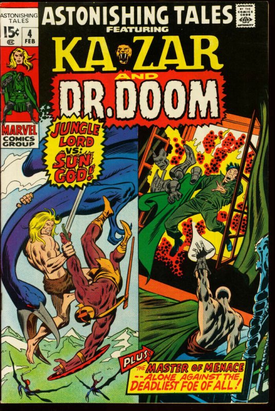 ASTONISHING TALES #4-KA-ZAR DR. DOOM-WALLY WOOD VF