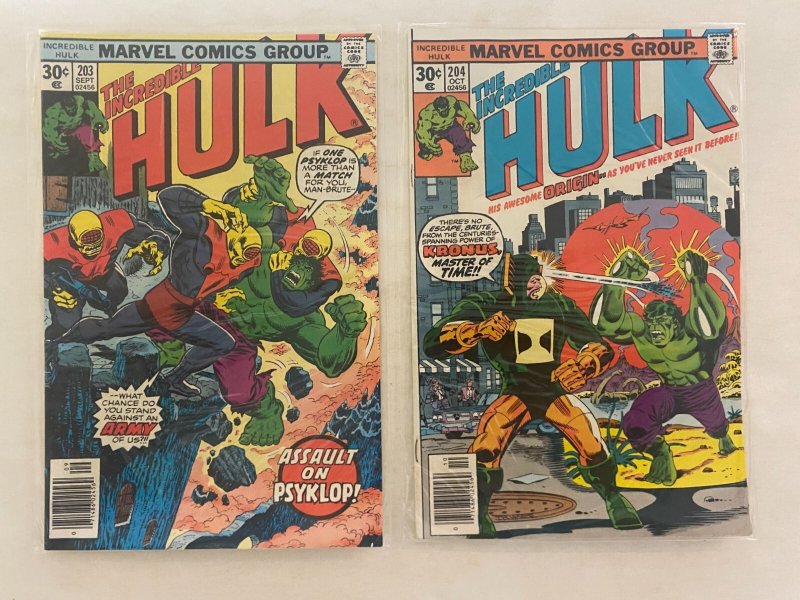 *Incredible Hulk 201NM-, 202VG, 203NM-, 204NM-