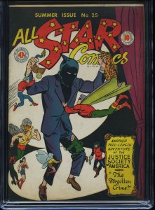 ALL STAR COMICS #25 - CGC-6.5, CR-OW - Hawkman by Kubert - Golden Age