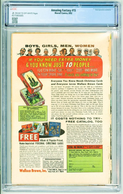 Amazing Fantasy #15 (1962) CGC .5 See description