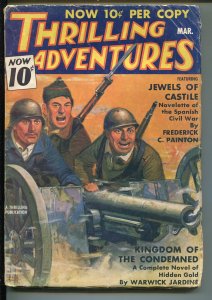 PULP:  THRILLING ADVENTURES 03/1937-ACE JORDAN-HARD BOILED-PULP-BELARSKI-PARK...
