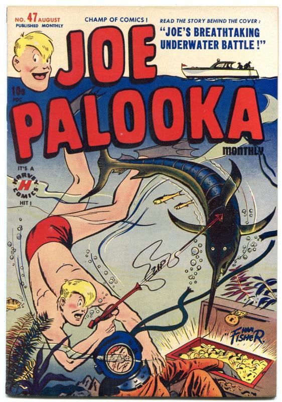 Joe Palooka #47 1950- Swordfish cover- Harvey Golden Age VF