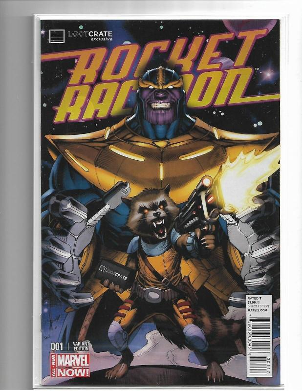 ROCKET RACCOON #1 - NM - LOOT CRATE EXCLUSIVE VARIANT (Marvel 2014) SEALED BAG 