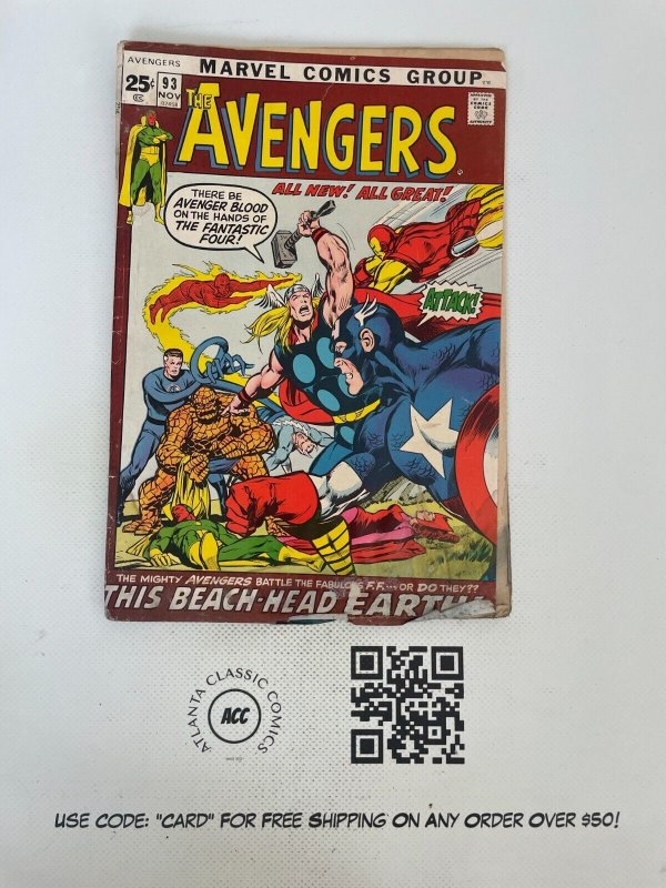 Avengers # 93 GD Marvel Comic Book Black Panther Vision Hulk Thor 15 J224