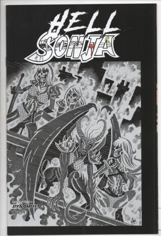 HELL SONJA #1 S, NM, 2022, Red, Haeser TMNT homage cv, Dynamite