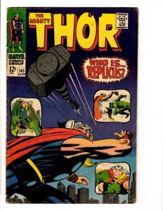 The Mighty Thor # 141 VG/FN Marvel Comic Book Odin Loki Avengers Hulk Sif TW65