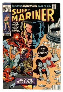 Sub Mariner #37 Lady Dorma death Marvel Comics May 1971 Namor vs Attuma & LLyra  