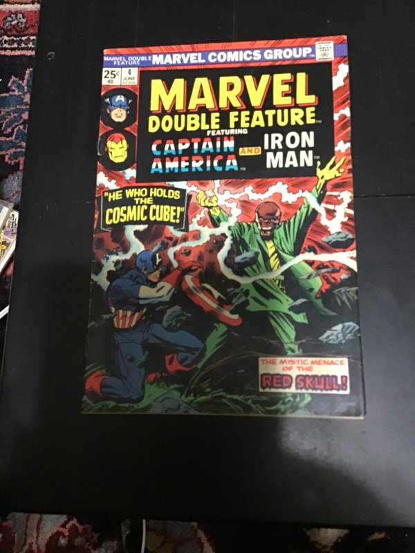 Marvel Double Feature #4 (1974) Kirby Captain America, red skull, cube! VF/NM