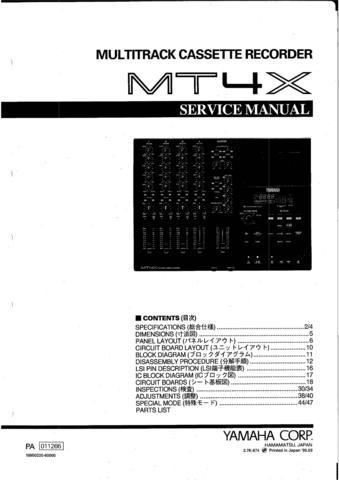 Yamaha MT4X MT-4X Service Manual Repair Schematics | Comic