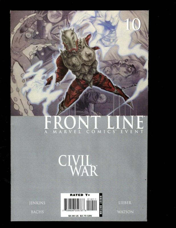 11 Front Line Civil War Marvel Comics # 1 2 3 4 5 6 7 8 9 10 Sketchbook RP2