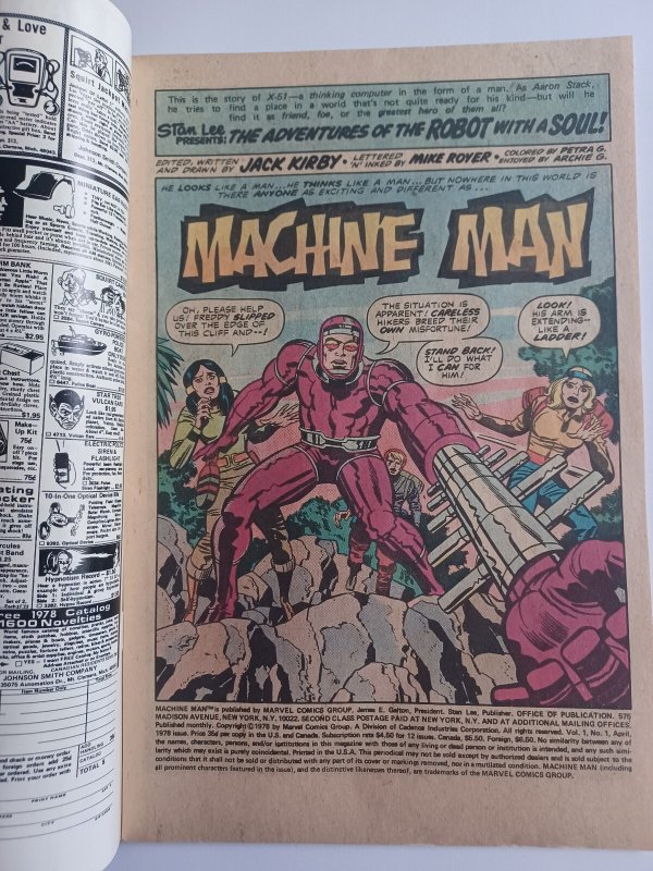 Machine Man #1 newssatnd - Jack Kirby - 1978 - VF