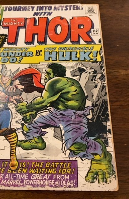 Journey into Mystery #112 Marvel  '' Thor VS. the Incredible Hulk !...
