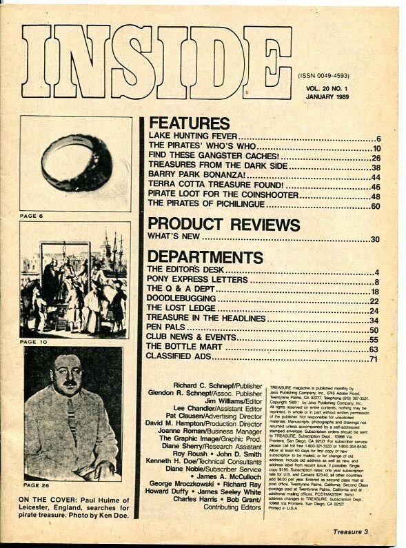 INSIDE-JAN/1989-FR/GD-PIRATE TREASURE-GANGSTER CACHES FR/G