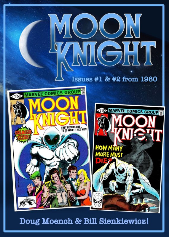 MOON KNIGHT vol1 #1 & 2 (1980) 8.0 VF  Origin and Intro!  Bill Sienkiewicz!